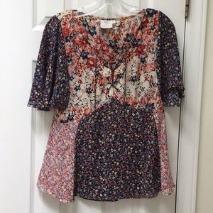 Anthropologie  HD in Paris floral blouse